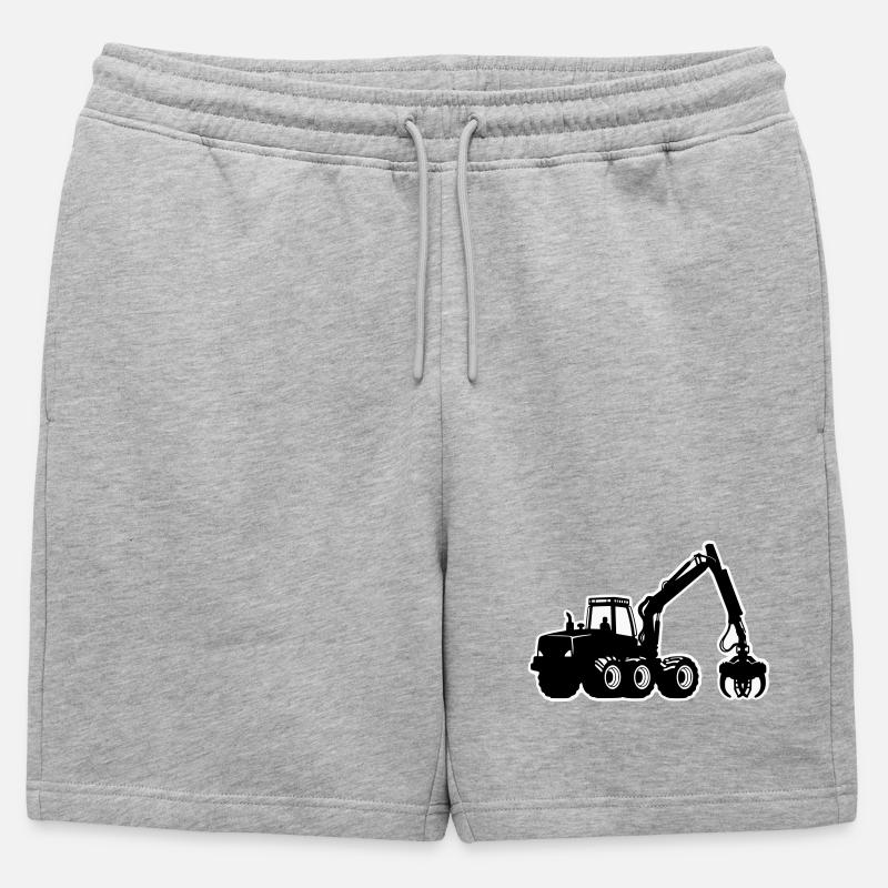 Harvester Silhouette - Männer Premium Organic Sweatshorts - Grau meliert