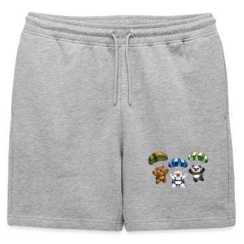 Three Bears Jump with a Parachute - Mens' Premium Organic Sweatshorts - heather grey - Front - AI Model Male 178 light (178cm)