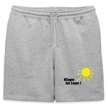 Klage ist raus Sonne - Männer Premium Organic Sweatshorts - Grau meliert - Vorne - AI Model Male 178 light (178cm)