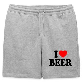 I love beer - Mens' Premium Organic Sweatshorts - heather grey - Front - AI Model Male 178 light (178cm)