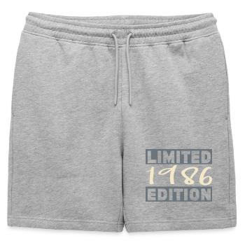 Vintage 1986, 40th Anniversary Gift - Mens' Premium Organic Sweatshorts - heather grey - Front - AI Model Male 178 light (178cm)