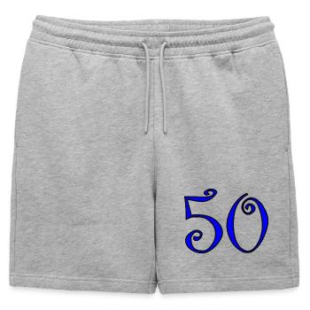 50. 50 ANS. 50e ANNIVERSAIRE. ANNIVERSAIRE 50 ANS. - Short de survêtement homme premium - gris chiné - Devant - AI Model Male 178 light (178cm)