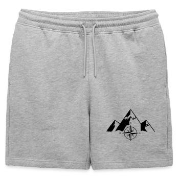 Montagnes Compass Nature Plein Aire - Short de survêtement homme premium - gris chiné - Devant - AI Model Male 178 light (178cm)