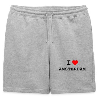 Ich liebe Amsterdam - J’adore Amsterdam - Short de survêtement homme premium - gris chiné - Devant - AI Model Male 178 light (178cm)