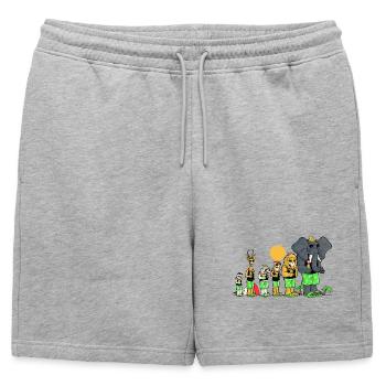 La team Savane à la plage - Short de survêtement homme premium - gris chiné - Devant - AI Model Male 178 light (178cm)
