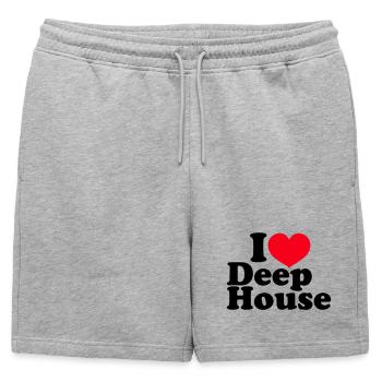 J’adore le deep house - Short de survêtement homme premium - gris chiné - Devant - AI Model Male 178 light (178cm)
