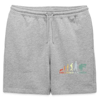 Évolution du plombier - Short de survêtement homme premium - gris chiné - Devant - AI Model Male 178 light (178cm)