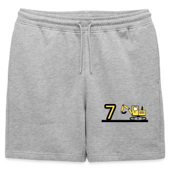 Excavatrice - Short de survêtement homme premium - gris chiné - Devant - AI Model Male 178 light (178cm)