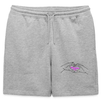 Herz Symbol Gicht - Männer Premium Organic Sweatshorts - Grau meliert - Vorne - AI Model Male 178 light (178cm)