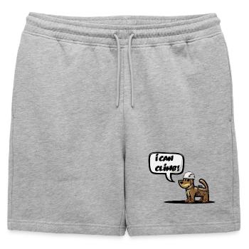 I CAN CLIMB! - Mens' Premium Organic Sweatshorts - heather grey - Front - AI Model Male 178 light (178cm)