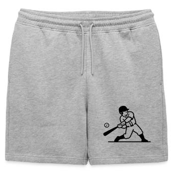 baseball - Mens' Premium Organic Sweatshorts - heather grey - Front - AI Model Male 178 light (178cm)