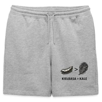 Kielbasa Greater Than Kale - Mens' Premium Organic Sweatshorts - heather grey - Front - AI Model Male 178 light (178cm)
