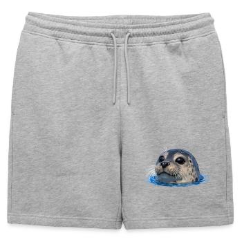 Scellement au-dessus de l’eau - Short de survêtement homme premium - gris chiné - Devant - AI Model Male 178 light (178cm)