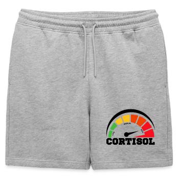 Funny Low cortisol Hilarious Stress Free Cortisol - Mens' Premium Organic Sweatshorts - heather grey - Front - AI Model Male 178 light (178cm)