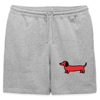 Vecteur de profil teckel de chien de chasse - Short de survêtement homme premium - gris chiné - Devant - AI Model Male 178 light (178cm)