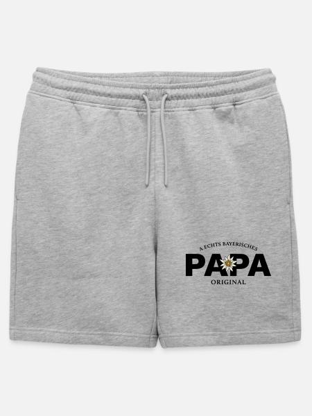 Bayerisches Original - Papa - Männer Premium Organic Sweatshorts - Grau meliert