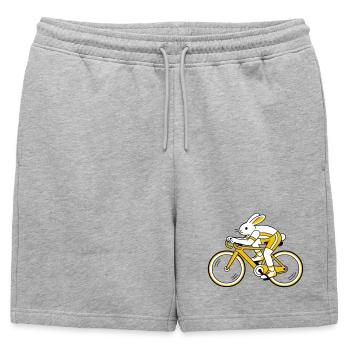 Lièvre sur un vélo de course - Short de survêtement homme premium - gris chiné - Devant - AI Model Male 178 light (178cm)