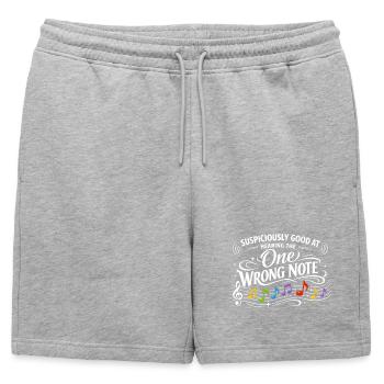 Écouter le mauvais ton | Professeur de musique Ear - Short de survêtement homme premium - gris chiné - Devant - AI Model Male 178 light (178cm)