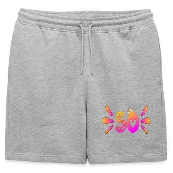 Fifty Crown - 50th Birthday - Mens' Premium Organic Sweatshorts - heather grey - Front - AI Model Male 178 light (178cm)