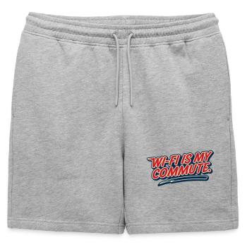 Wi-Fi Commute Home Work Humor Geek - Mens' Premium Organic Sweatshorts - heather grey - Front - AI Model Male 178 light (178cm)