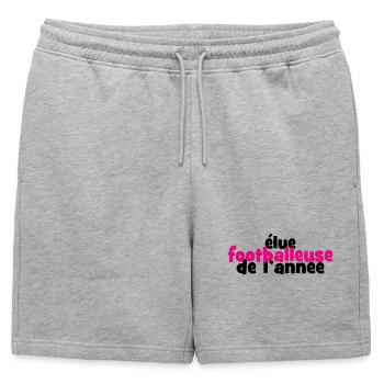 Footballeuse de l'Année : La Reine des Terrains - Short de survêtement homme premium - gris chiné - Devant - AI Model Male 178 light (178cm)