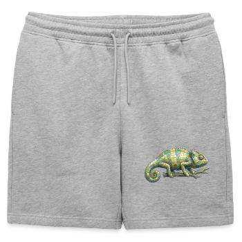 Mosaïque Caméléon - Géométrique pour fans de reptiles - Short de survêtement homme premium - gris chiné - Devant - AI Model Male 178 light (178cm)