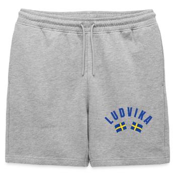Ludvika Sweden Flags - Mens' Premium Organic Sweatshorts - heather grey - Front - AI Model Male 178 light (178cm)