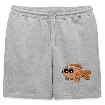 Grumpy Goldfish Cartoon - Short de survêtement homme premium - gris chiné - Devant - AI Model Male 178 light (178cm)