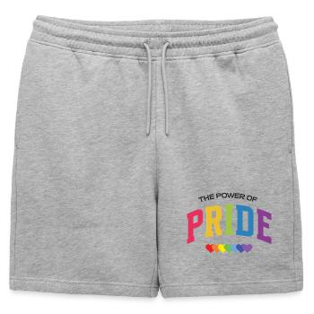 Mois de la Fierté LGBT - Le Pouvoir de la Fierté - Short de survêtement homme premium - gris chiné - Devant - AI Model Male 178 light (178cm)