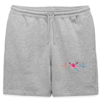 Battement de cœur de Boulderer Bloc Bloc - Short de survêtement homme premium - gris chiné - Devant - AI Model Male 178 light (178cm)