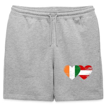 Cœur du drapeau de la Côte d’Ivoire - Short de survêtement homme premium - gris chiné - Devant - AI Model Male 178 light (178cm)