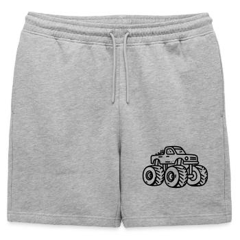 monster truck - Short de survêtement homme premium - gris chiné - Devant - AI Model Male 178 light (178cm)
