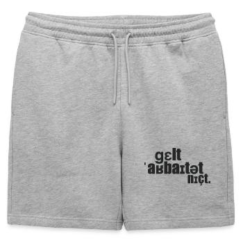 L’argent ne marche pas. - Short de survêtement homme premium - gris chiné - Devant - AI Model Male 178 light (178cm)