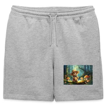 Un ours en peluche dans la forêt des contes de fées - Short de survêtement homme premium - gris chiné - Devant - AI Model Male 178 light (178cm)