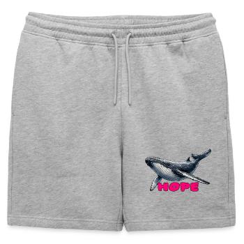 Baleines d’espoir - Espoir - Short de survêtement homme premium - gris chiné - Devant - AI Model Male 178 light (178cm)