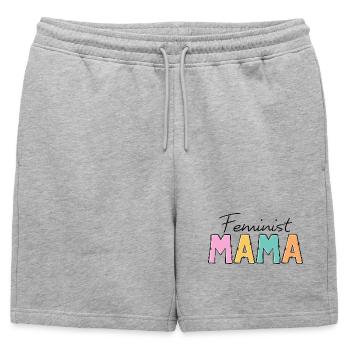 Maman féministe - Short de survêtement homme premium - gris chiné - Devant - AI Model Male 178 light (178cm)