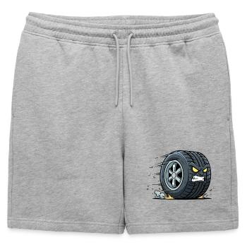 Pneu de vitesse avec un regard en colère - Short de survêtement homme premium - gris chiné - Devant - AI Model Male 178 light (178cm)