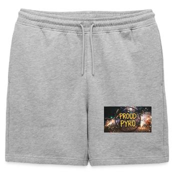 Fier de Pyro ! - Short de survêtement homme premium - gris chiné - Devant - AI Model Male 178 light (178cm)