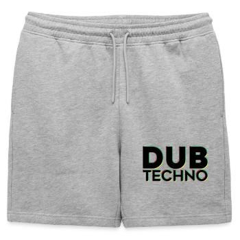 Dub Techno Neon Outline - Mens' Premium Organic Sweatshorts - heather grey - Front - AI Model Male 178 light (178cm)