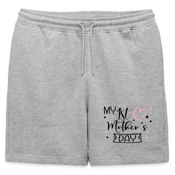 Premier bébé de la fête des mères - Short de survêtement homme premium - gris chiné - Devant - AI Model Male 178 light (178cm)