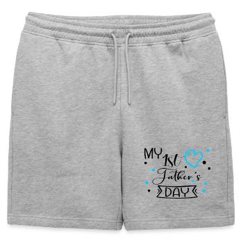 Premier bébé de la fête des pères - Short de survêtement homme premium - gris chiné - Devant - AI Model Male 178 light (178cm)