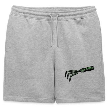 Icône de cultivateur à main griffue de jardin - Short de survêtement homme premium - gris chiné - Devant - AI Model Male 178 light (178cm)