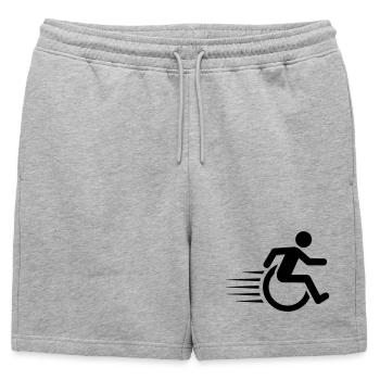 Utilisateur de fauteuil roulant en déplacement # - Short de survêtement homme premium - gris chiné - Devant - AI Model Male 178 light (178cm)