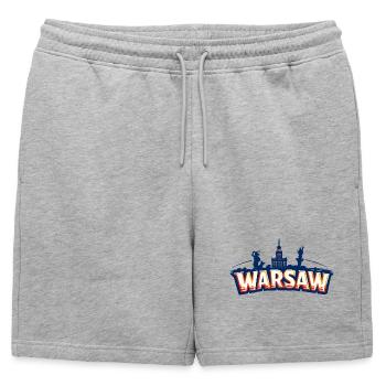 Varsovie - Short de survêtement homme premium - gris chiné - Devant - AI Model Male 178 light (178cm)