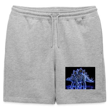 Spectacle de lumière néon Stegosaurus - Short de survêtement homme premium - gris chiné - Devant - AI Model Male 178 light (178cm)