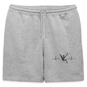 Battement de cœur de Boulderer Bloc Bloc - Short de survêtement homme premium - gris chiné - Devant - AI Model Male 178 light (178cm)