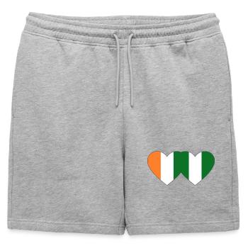 Cœur du drapeau du Nigeria de Côte d’Ivoire - Short de survêtement homme premium - gris chiné - Devant - AI Model Male 178 light (178cm)