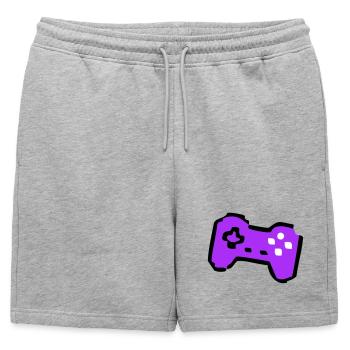 Joueur de manette rétro bizarre - Short de survêtement homme premium - gris chiné - Devant - AI Model Male 178 light (178cm)