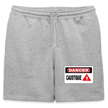 Panneau Danger Caustique - Short de survêtement homme premium - gris chiné - Devant - AI Model Male 178 light (178cm)