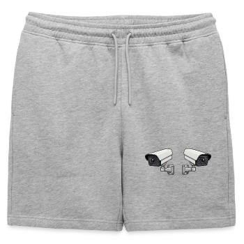 Art de surveillance à double caméra - Short de survêtement homme premium - gris chiné - Devant - AI Model Male 178 light (178cm)